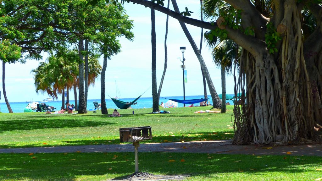 Blick zur Waikiki Beach